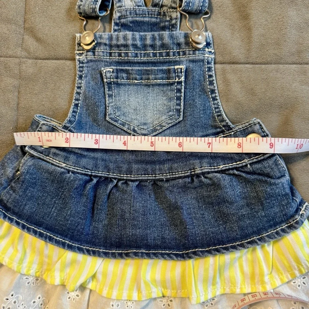 Baby Girl Denim Overall Dress‎ Eyelet Skirt 12m Wonder Nation Jean Overall Dress